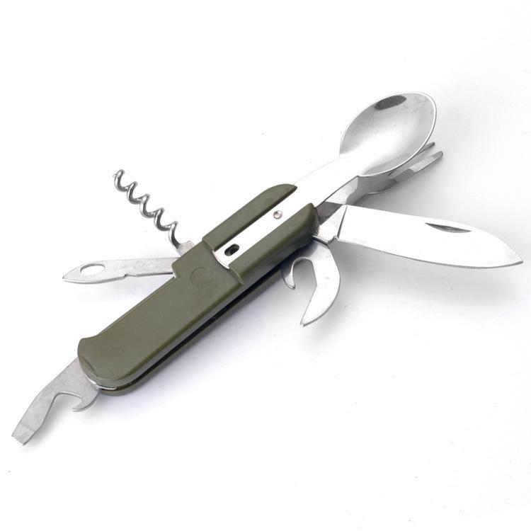 1 шт. Многофункциональная уличная посуда Складная вилка из нержавеющей стали ложка нож Пикник Кемпинг Пеший туризм Путешествия Посуда