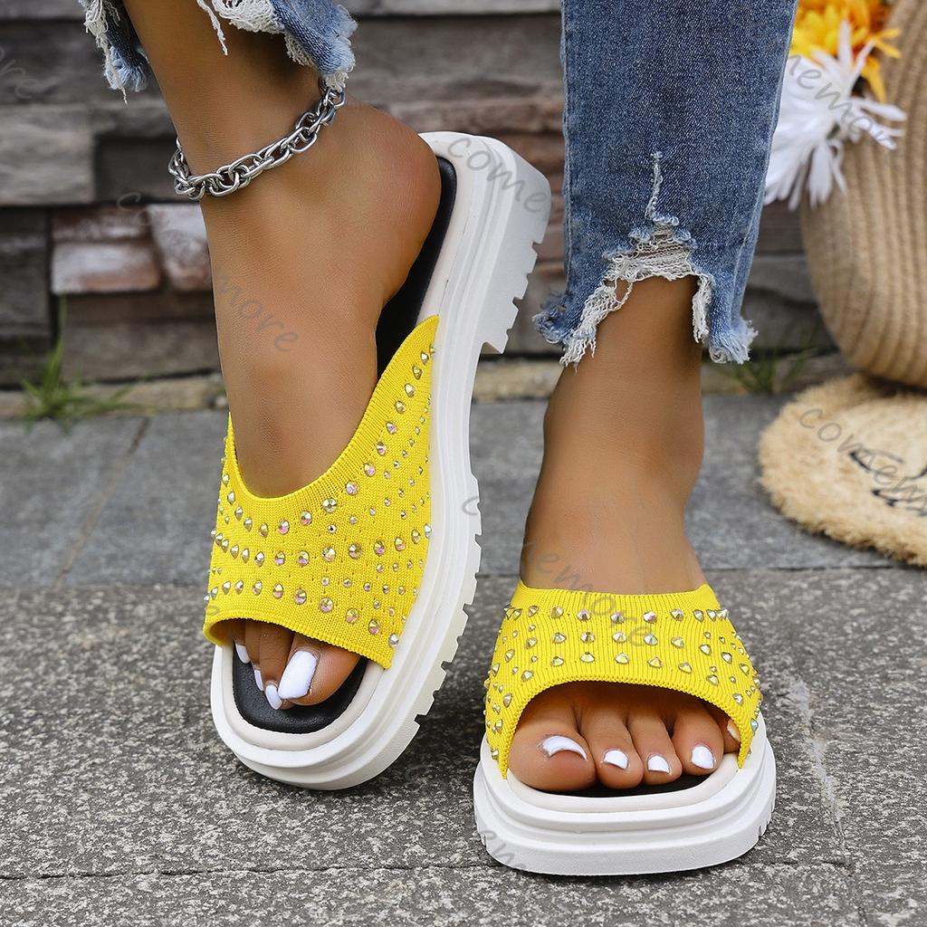 Модные летние шлепанцы Comemore для женщин для улицы, ретро, толстая подошва, римские пляжные сандалии, повседневные, сетчатые, дышащие, с открытым носком, слайды