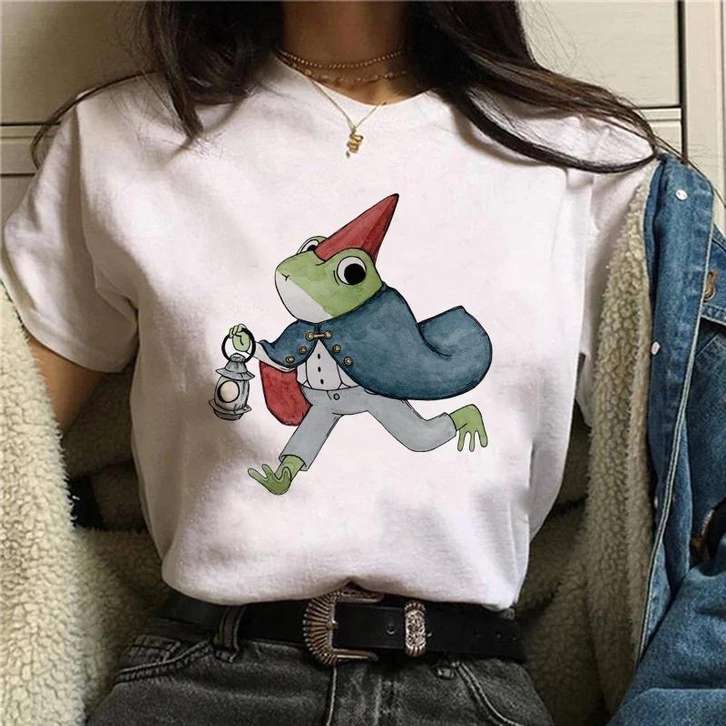 Versatile Cartoon Frog Funny Print Short Sleeve Womens Tshirt Round Neck Loose Spring Summer Womens Short Sleeve Tshirt Hara