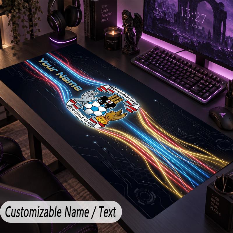 Large Mouse PadCoventry City Custom Name Text Personalized Desk Mat Non Slip Gaming Pad