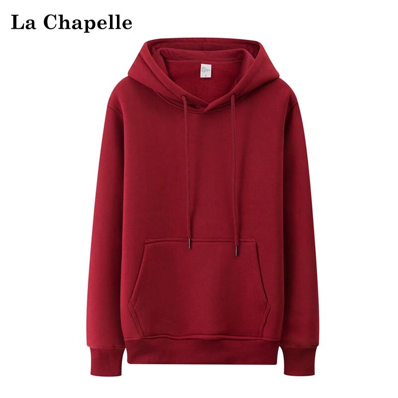 La Chapelle Unisex Solid Color Pullover Hooded Sweatshirt