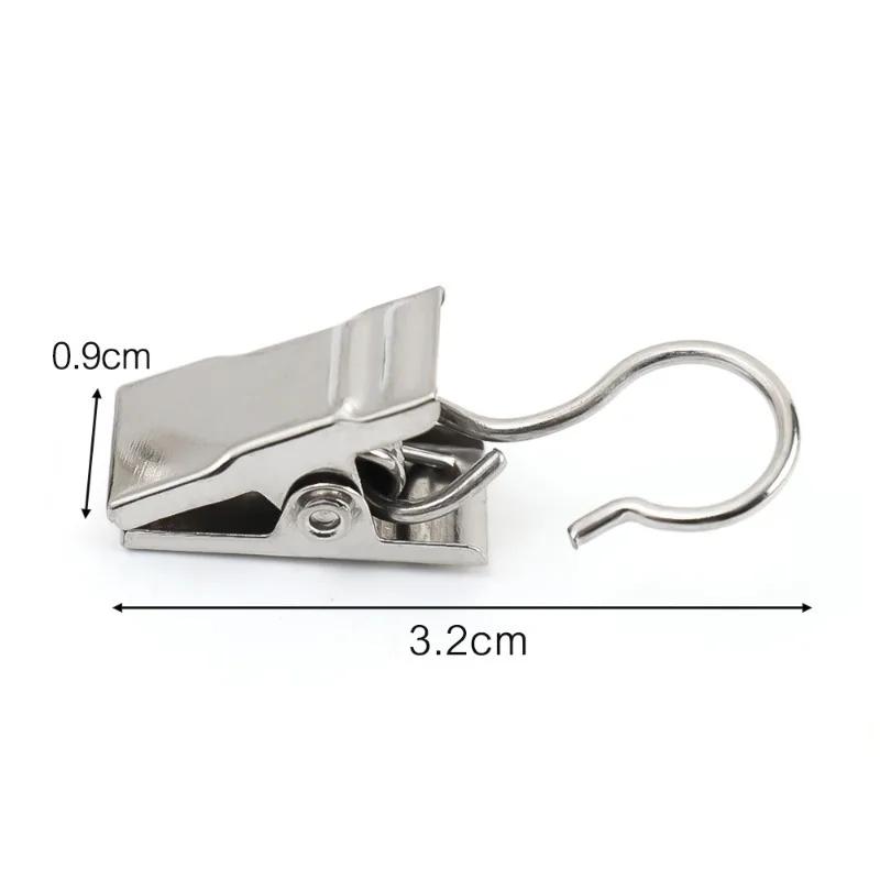 50/10Pcs Household Hook Clips Mini Metal Curtain Clips Multifunctional Iron Clips Sturdy and Enduring Window Curtain Accessories