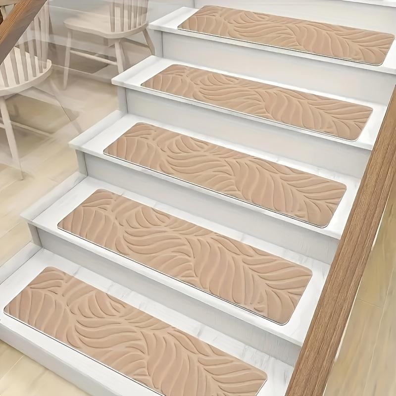 Anti-slip Silent Stair Mats for Indoor Wooden Steps Silent Mats with Self-adhesive Tape and Washable Carpet To Prevent Stair Covering Mats From Moving