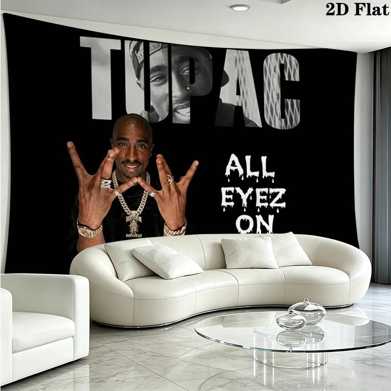 Tupac Poster Wall Tapestry Aesthetic Wall Hanging Printed Fabric Blanket Decorative Tapestries for Bedroom Living Room Home Decor