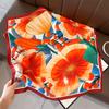 New white 71CM premium silk scarf women's neck protector scarf spring and autumn retro scarf shawl tied bag straight hair