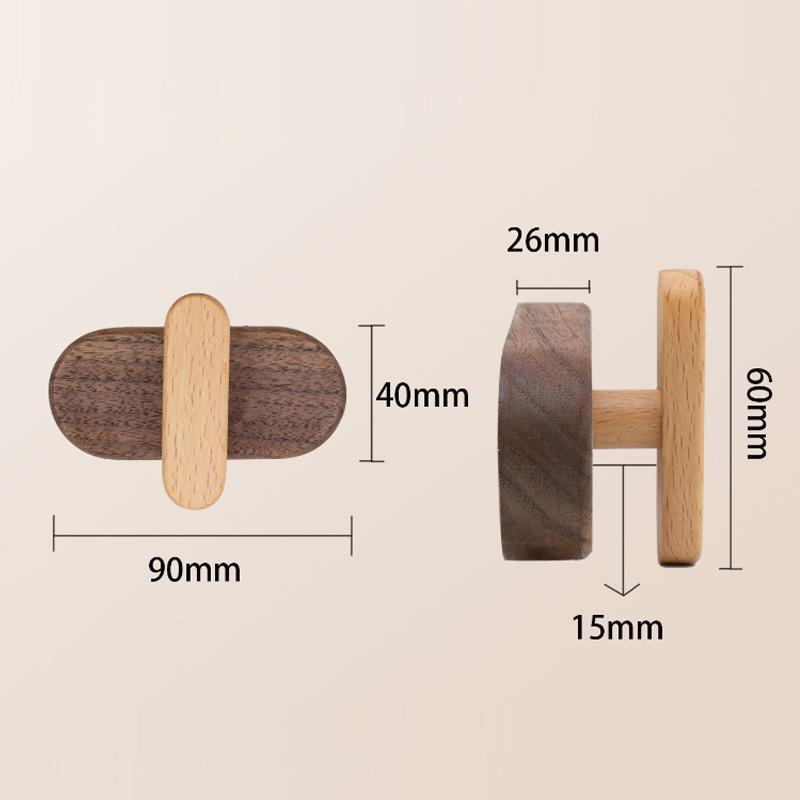 Новый скандинавский крючок из массива дерева, грецкий орех, подвесная вешалка, настенный крючок для ванной комнаты, стойка для хранения пальто в спальне, домашние крючки для полотенец, ключей, декоративные
