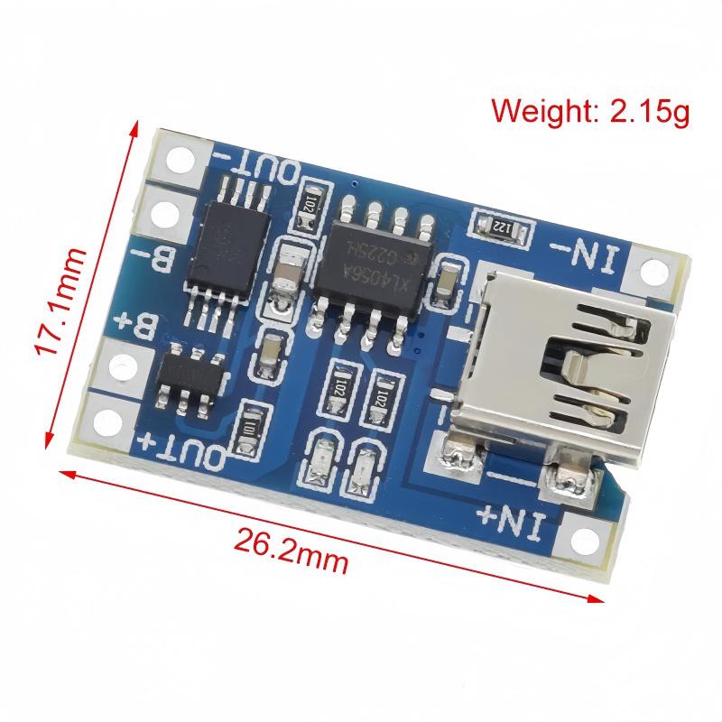 TP4056 | 18650 Lithium Battery Charger Board 3.7V/4.2V with 1A Overcharge/Discharge Protection