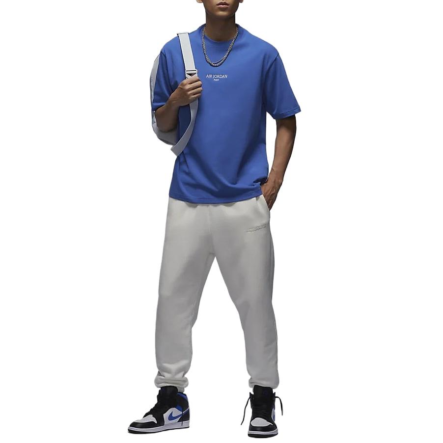 Nike Дышащая футболка с принтом букв, удобный пуловер, футболка с коротким рукавом, мужские топы, синий HF5491480