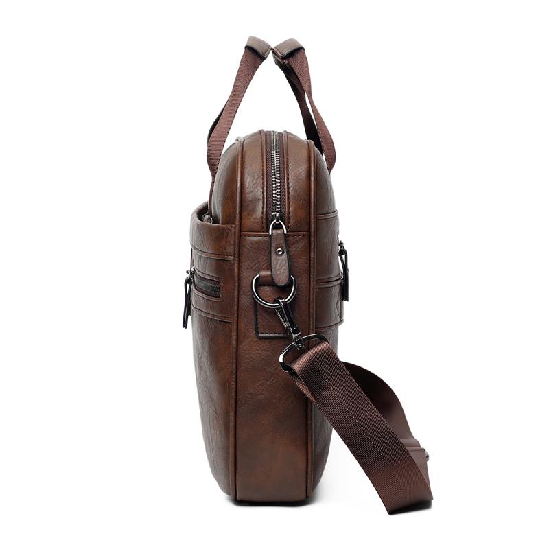 Многофункциональная застежка-молния, деловой портфель, большая вместимость, сумка для ноутбука 15,6 дюйма, мужская сумка через плечо