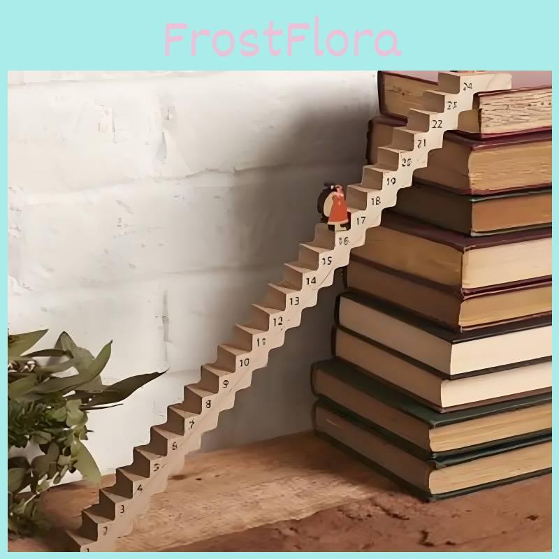 Charming Advent Countdown Santa Claus Staircase 24 Day Wooden Holiday Calendar