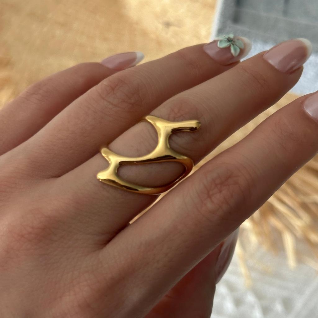 Punk Stainless Steel Irregular Plaid Metal Lava Finger Rings For Women Men Shell Sun Moon Star Heart Geometric Line Ring Jewelry