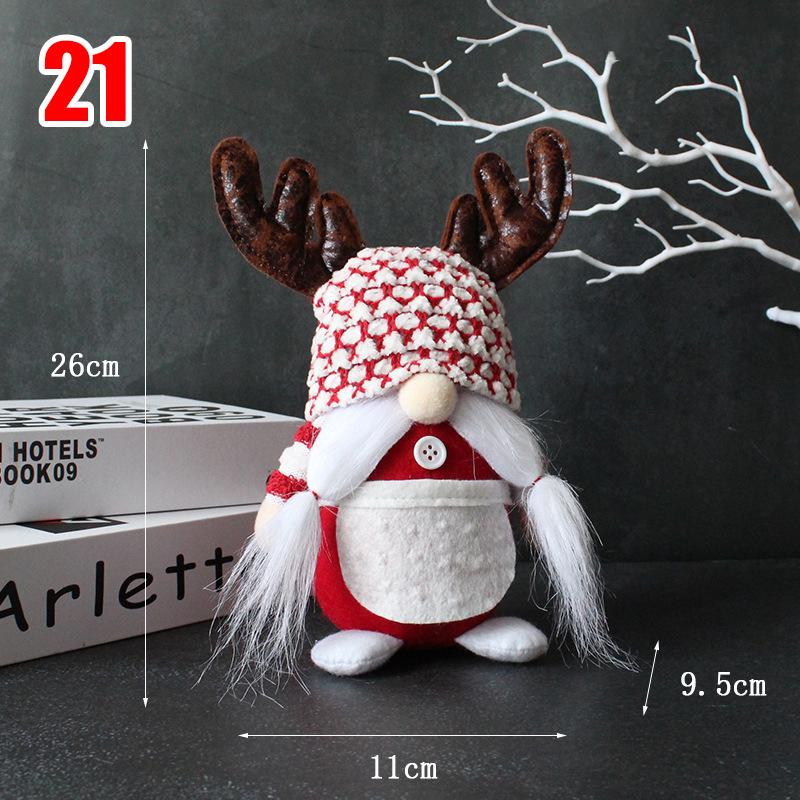 34 Styles Knitted Fabric Swedish Tomte Dwarf Rudolph Gnomes Dwarf Santa Claus Faceless Plush Doll