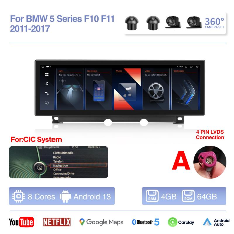 Android13 Для BMW 5 Серии F10 F11 2011-2017 14.9 Дюйма 8 Ядер Автомобильный Мультимедийный Видеоплеер GPS Навигация Радио Авто Carplay 4G 360
