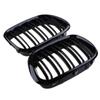 1 Pair Car Glossy Black Double Line Front Bumper Kidney Grill Grille For BMW E53 X5 1999 2000 2001 2002 2003 Car