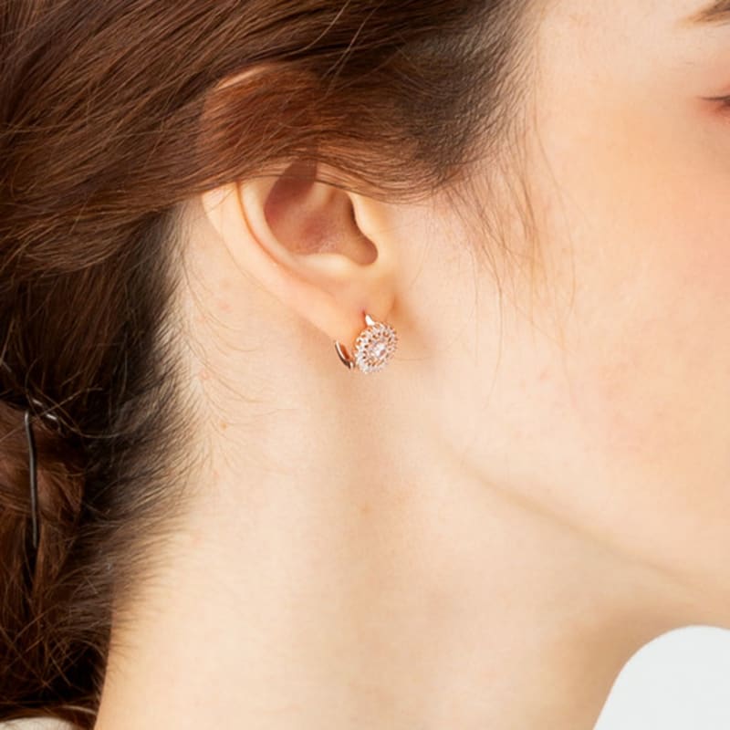 Серьги-гвоздики 14K с фианитом от ELLE Jewelry (Золотая булавка) ELGPEE270