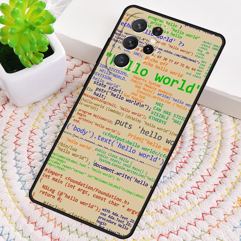 Чехол из ТПУ с изображением языков программирования для Samsung Galaxy note 10 pro S26 S25 S24 S23 S22 Ultra Plus S21 FE S20, противоударный чехол