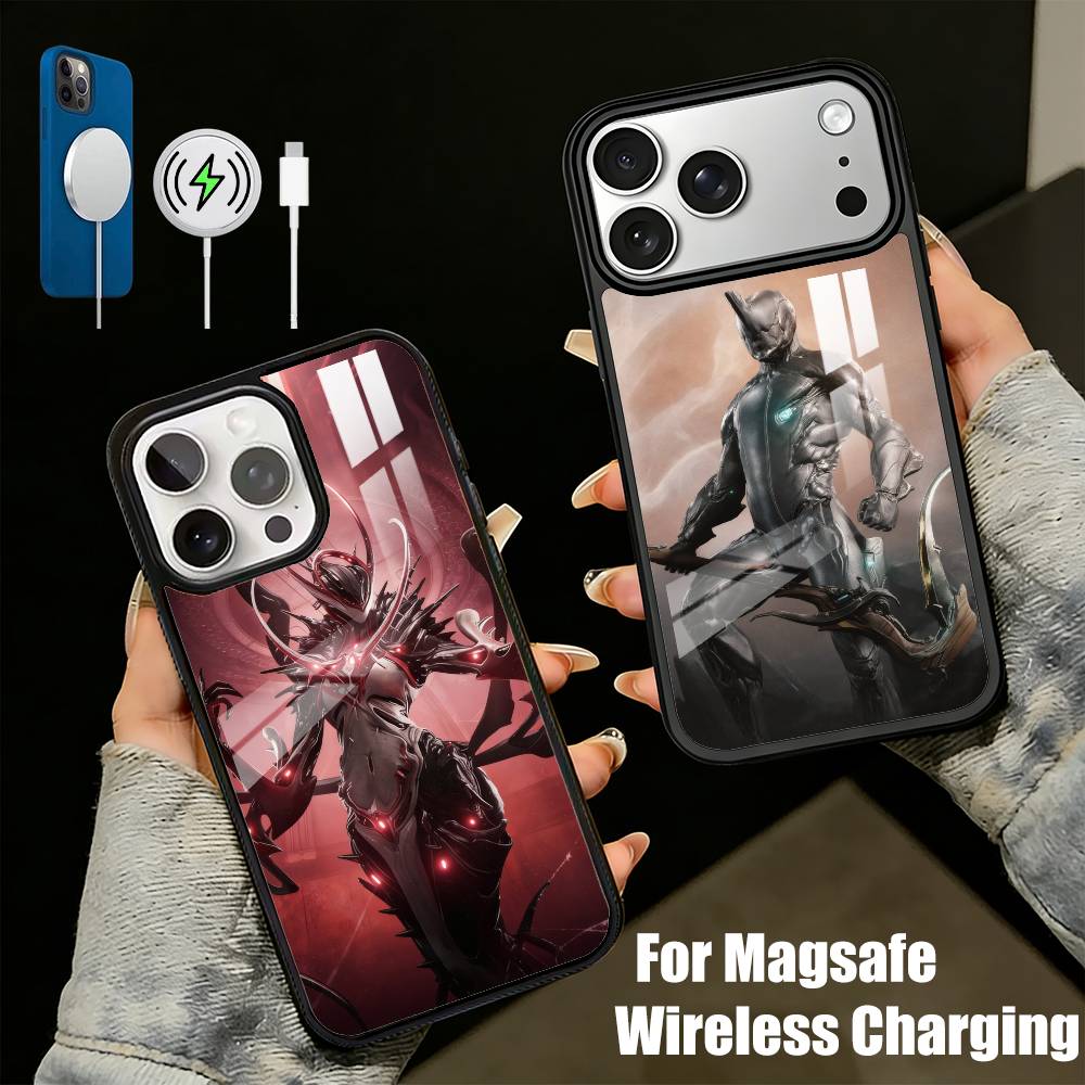 Крутой чехол для телефона с принтом игры Warframe (Меха) для iPhone 17, 16, 15, 14, 13 Plus, Pro Max, магнитный для Magsafe, беспроводной зарядки