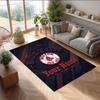 Boston Red Sox Crystal Velvet Rug, Custom Name Text Personalized Non‑Slip Floor Mat for Home Decor Gift
