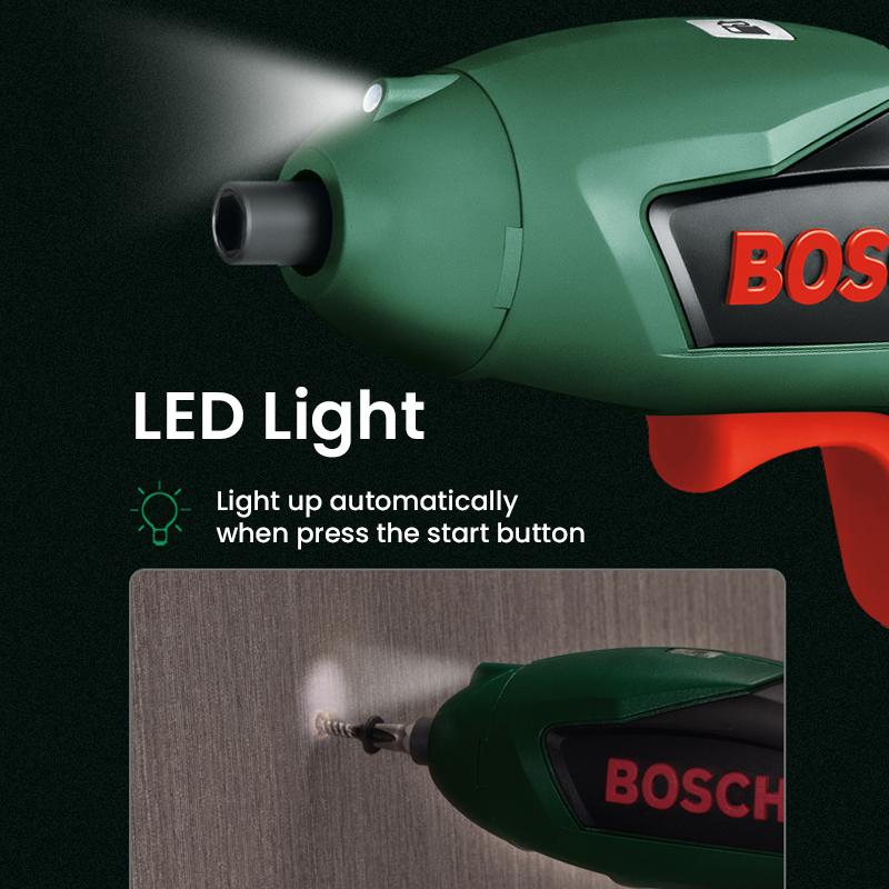 Bosch Бытовая беспроводная электрическая отвертка Easy Screw Drive, аккумуляторная от USB дрель со светодиодной подсветкой, максимальный крутящий момент 4,5 Нм, электроинструменты Bosch
