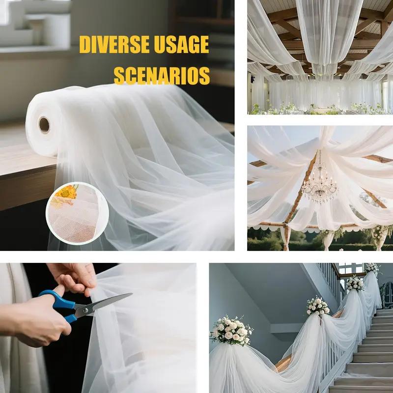 Тюль Ткань DIY Декор Свадебный Аксессуар XMS Вечеринка Мероприятие Прозрачная Сетка Ткань Элегантный Материал Дорожка на Стол Банты на Стулья Задник