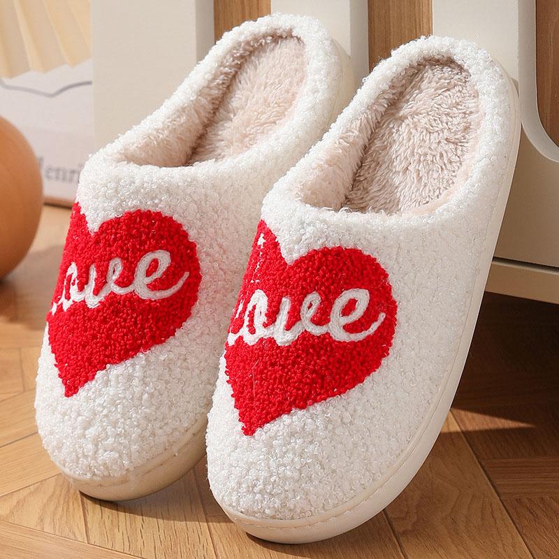 Warm Winter Fluffy Slippers Women Soft Sole Plush Couple House Slippers 2024 Indoor Closed Toe Non-Slip Home Cotton Shoes Woman