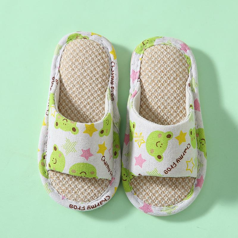 Kids' Soft, Non-Slip Indoor Slippers - Linen and Cotton for Spring & Summer