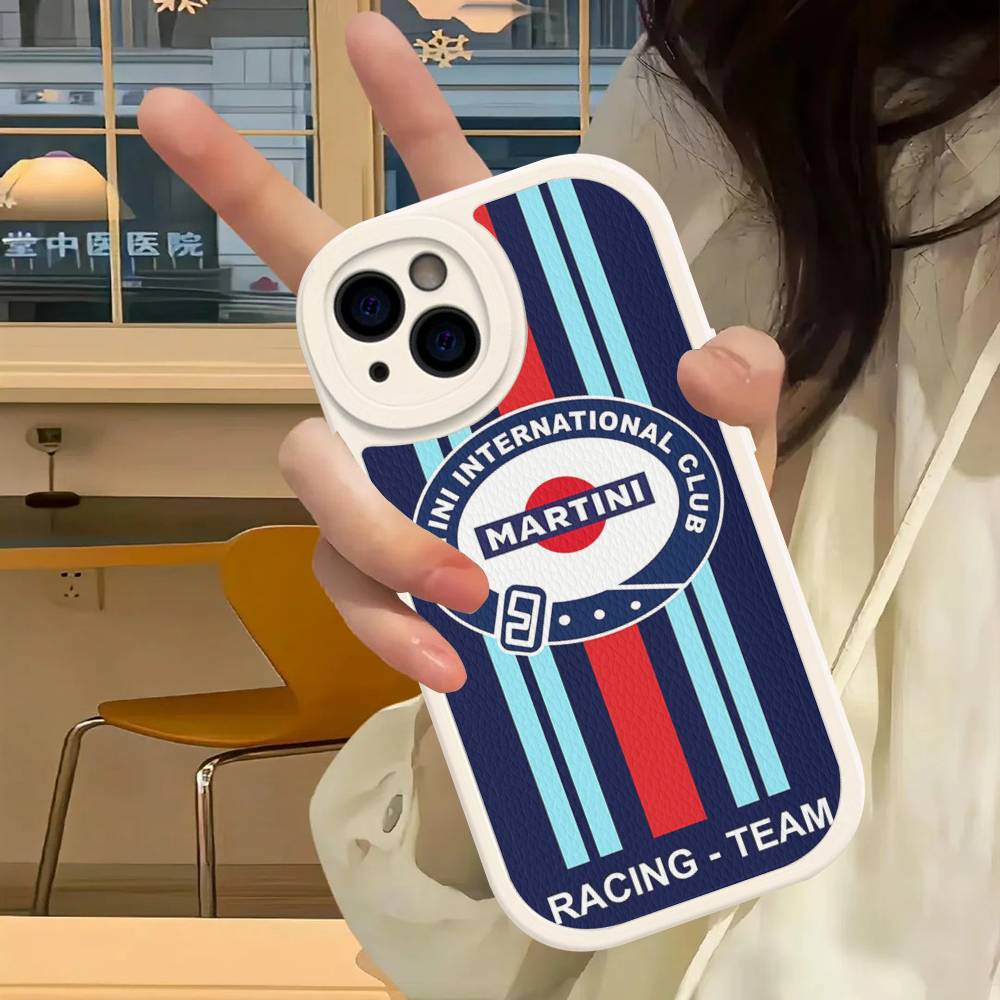 Силиконовый чехол для телефона MartiniES Racing для iPhone 16 15 14 13 12 11 Pro Max Mini Кожаный мягкий чехол
