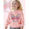 Kids Crewneck Sweatshirt, Vibrant Abstract Butterfly Graphic Print, Soft Cozy Long Sleeve Pullover