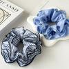 Trendy Striped Blue Oversized Multi-layer Scrunchie Headwear Korean Exaggerated Ponytail Hair Ties Women Girls Hair Accessories