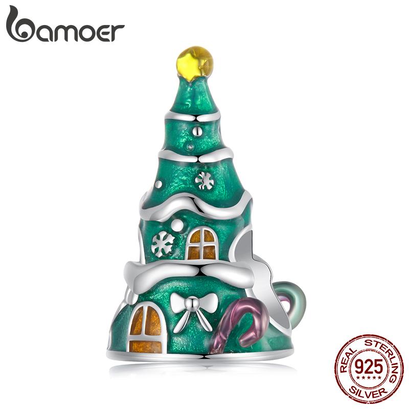 BAMOER S925 Серебро Рождественская Снежинка Снеговик Шармы Подходят для Оригинального Браслета DIY Шарм Bamoer для Изготовления Ювелирных Изделий Рождественский Подарок