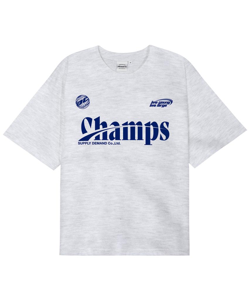 BORN CHAMPS [7 Цветов] Спортивная футболка с логотипом Chmps Оверсайз с коротким рукавом B25St33 (Тип B)