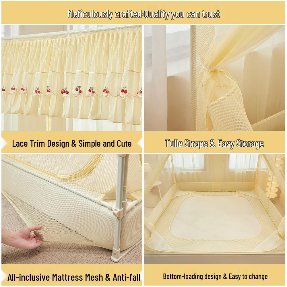Class A Lace Anti-Fall Mosquito Net: Stylish Three-Door Bed Canopy for Kids' Bedrooms, 2026 Edition