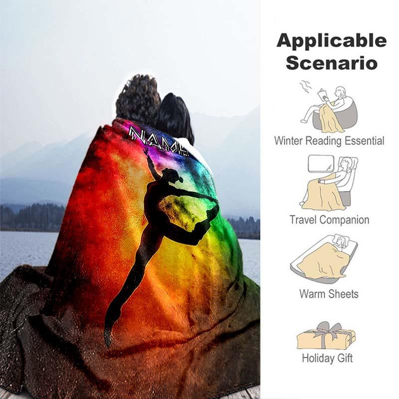 Colorful Dance Customize Your Name Blanket Warm Comfortable Soft Blanket For Chair Office Sofa Bed Sofa Office Camping Suitable For Gifting Relatives