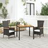 VidaXL Garden Dining Set with Cushions 3 Pcs Black 3157528