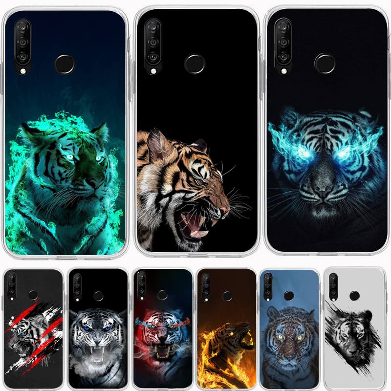 Модный чехол для телефона Tiger для Huawei P20 P40 Lite P30 Pro P Smart 2019 Nova 3e 6 Se силиконовый прозрачный мягкий чехол