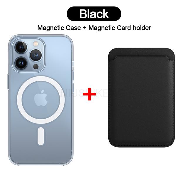 Магнитный чехол для беспроводной зарядки Magsafe для iPhone 15 13 14 12 11 Pro MAX Mini XR XS Plus, кожаный чехол-кошелек с держателем для карт