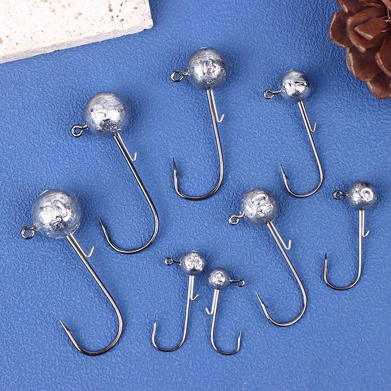 Палисандровые Джиг-головки Рыболовный Крючок Длинное Ушко Широкий Зазор 5Г 7Г 10Г 14Г Неокрашенные Шарик Острые Джиг-головки Для Форели Окуня Рыболовные Снасти
