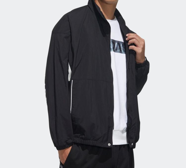 Adidas Jackets Men's Black Stand Collar Moderate Other FM5455