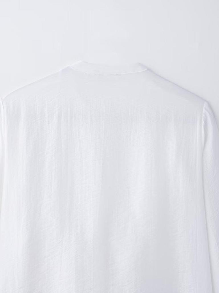 Spring 2025 Women's European & American Style Fashion Lace Layered Shirt