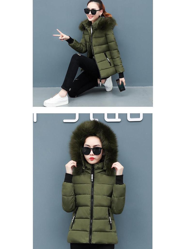 Зимнее студенческое хлопковое пальто 2020 года с большим меховым воротником