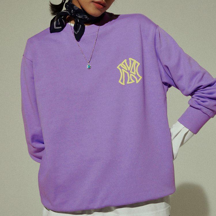 MLB New York Yankees Sweatshirts Unisex Purple Crew Neck Moderate Regular 31MT01041-50V