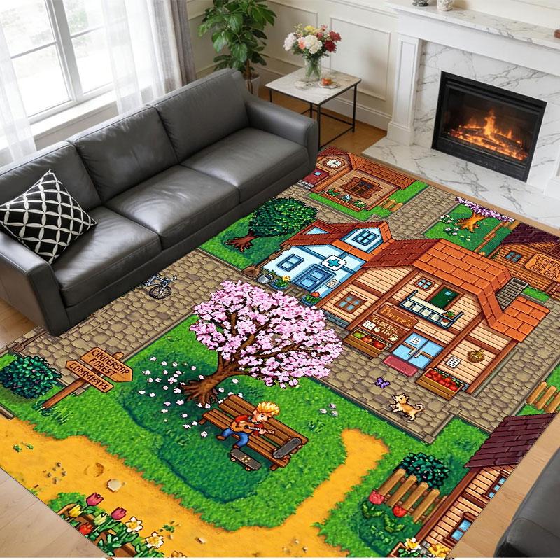 Crystal Velvet Rug Soft Non Slip Indoor Floor Mat Home DecorStardew Valley