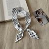 Beads Thin Polka Dot Neckerchief Pearl Collar Decor New Silk Scarf Necklace  Women Daily Outfit