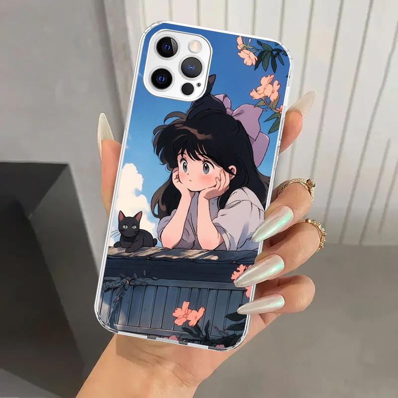 Милый Аниме Инс Девочки Животное Кот Чехол для Телефона для Iphone 17 Air 16 15 Plus 14 13 Mini 12 11 Pro Max 16E 7 8 SE 2020 Мягкий Funda Prin
