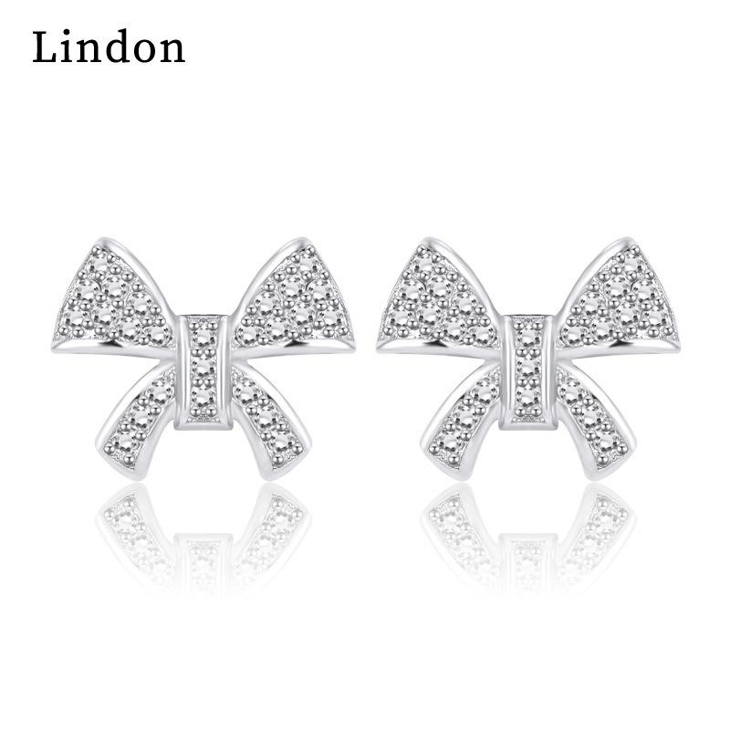 Женские серьги из медного сплава с цирконом Lindon - Серьги-подвески в подарок на свадебную вечеринку