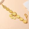 Gold Alloy Luxury Coin Anklet Women Fashion Accessory With Tassel Dangle Design