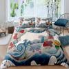 Комплект постельного белья с изображением рыб кои размера King Queen и рыбок удачи, красочный 3D-принт, детский комплект постельного белья из полиэстера