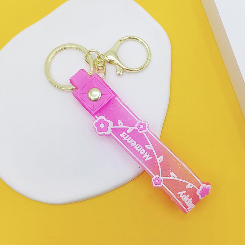 Прозрачный ПВХ мягкий резиновый брелок для ключей английский маленький цветок желе цвета сливы конфетный цвет капли клейкий браслет