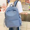 Junior High School Backpack Large Capacity Solid Color Backpack Male Simple Versatile High School College Student Schoolbag Female