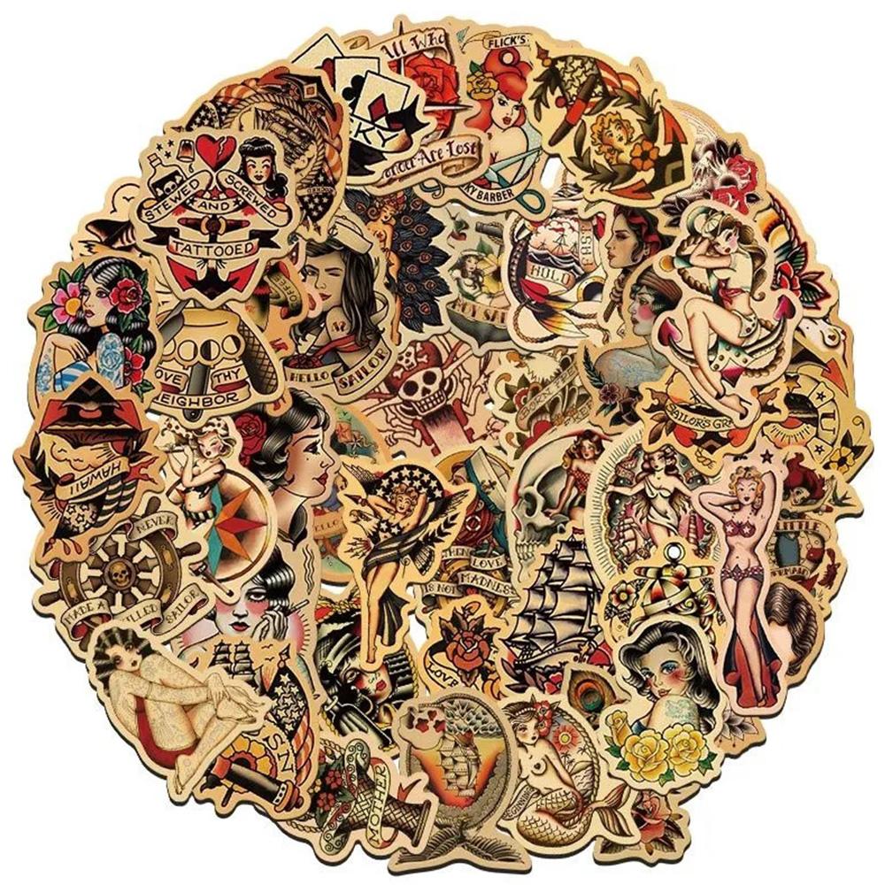 10/30/50/100 шт. Винтажные Старая Школа Pin-Up Девушки Наклейки Крутые Мультяшные Наклейки Скейтборд Ноутбук Телефон Граффити Наклейка Упаковка
